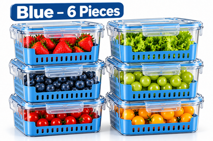 Fruit Storage Containers for Fridge (Set of 6)