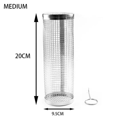 Stainless Steel Rolling BBQ Grill Basket – Portable Outdoor Barbecue