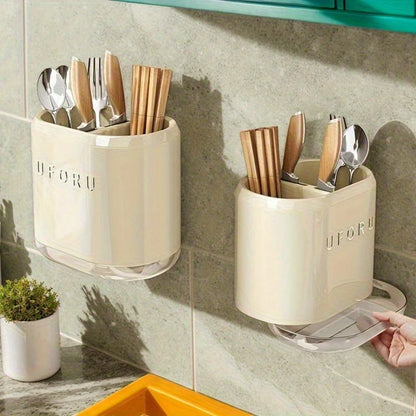 Wall-Mounted Kitchen Utensil Holder – Space-Saving Chopstick & Cutlery Organiser