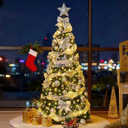 Foldable Pre-Decorated Christmas Tree – Pop-Up Design, 1.2m–2.1m