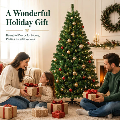 Artificial Christmas Tree with LED Lights – Full PVC Branches, 120cm–300cm