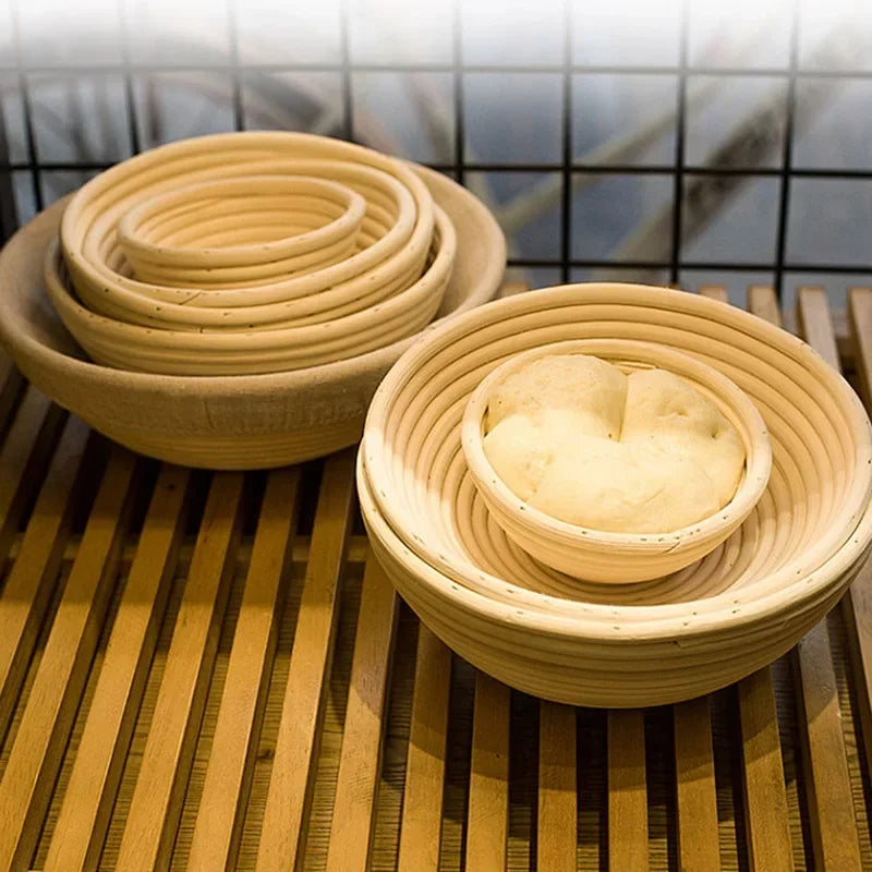 Natural Rattan Bread Proofing Basket – Sourdough Banneton Dough Fermentation Bowl