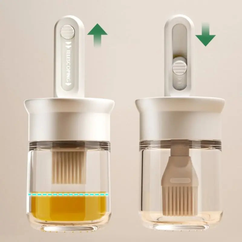 1pc Oil Dispenser Bottle BPA-Free Heat-Resistant Silicone Brush Set for Baking Cooking BBQ Kitchen Outdoor Accessory for Picnics