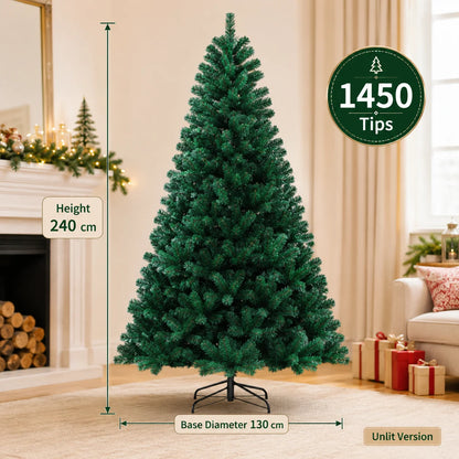 Artificial Christmas Tree with LED Lights – Full PVC Branches, 120cm–300cm