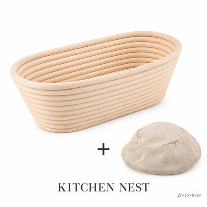Natural Rattan Bread Proofing Basket – Sourdough Banneton Dough Fermentation Bowl