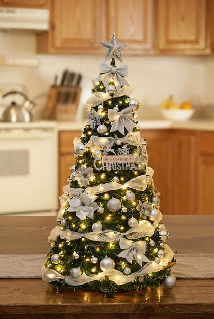 Foldable Pre-Decorated Christmas Tree – Pop-Up Design, 1.2m–2.1m