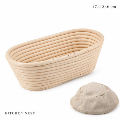 Natural Rattan Bread Proofing Basket – Sourdough Banneton Dough Fermentation Bowl