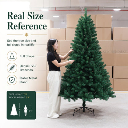 Artificial Christmas Tree with LED Lights – Full PVC Branches, 120cm–300cm