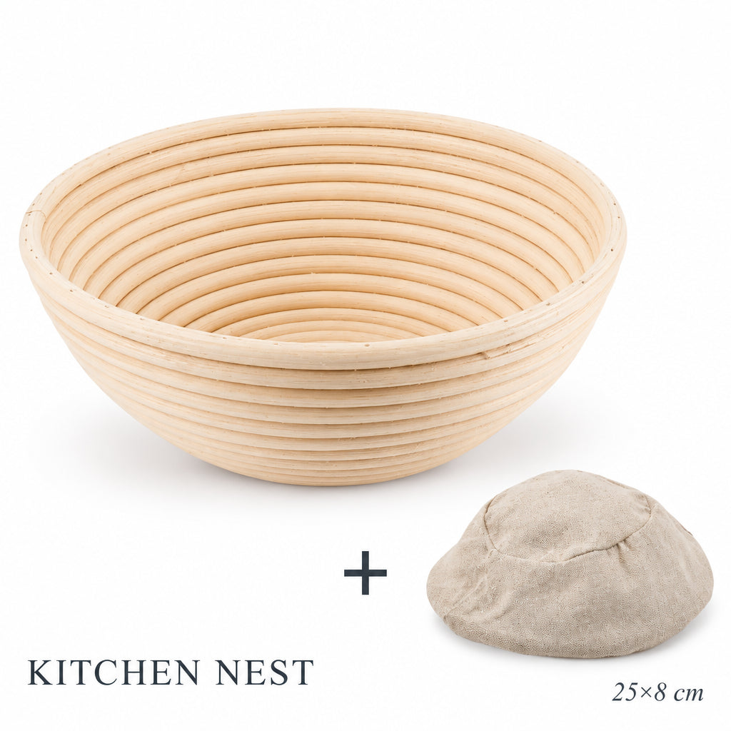 Natural Rattan Bread Proofing Basket – Sourdough Banneton Dough Fermentation Bowl