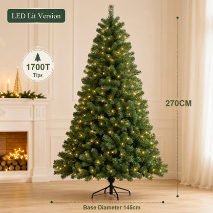 Artificial Christmas Tree with LED Lights – Full PVC Branches, 120cm–300cm