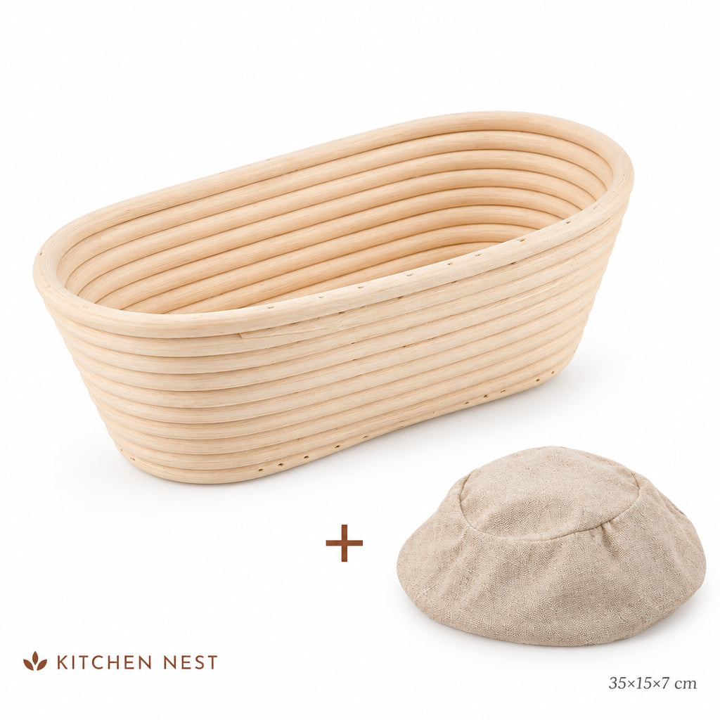 Natural Rattan Bread Proofing Basket – Sourdough Banneton Dough Fermentation Bowl