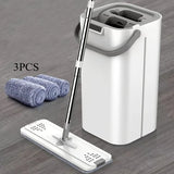 Self-Wringing Flat Mop and Bucket Set – Wet & Dry Floor Cleaning System