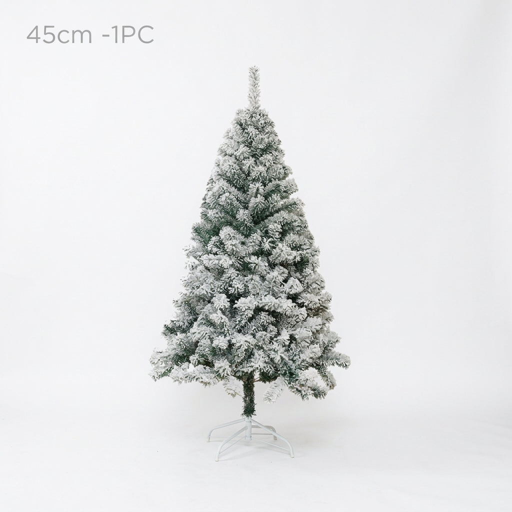 Snowy Flocked Artificial Christmas Tree – Realistic Frosted PVC Pine