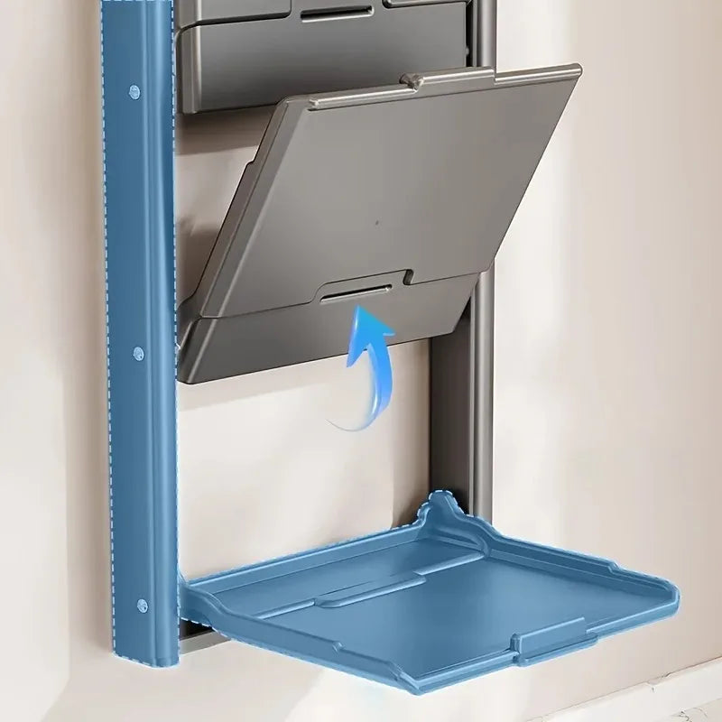 Foldable Wall-Mounted Storage Rack – Multi-Tier Aluminium Bathroom & Kitchen Organiser