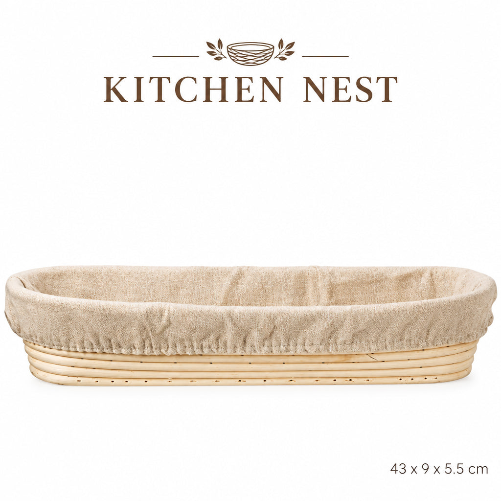 Natural Rattan Bread Proofing Basket – Sourdough Banneton Dough Fermentation Bowl