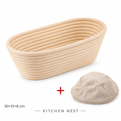 Natural Rattan Bread Proofing Basket – Sourdough Banneton Dough Fermentation Bowl