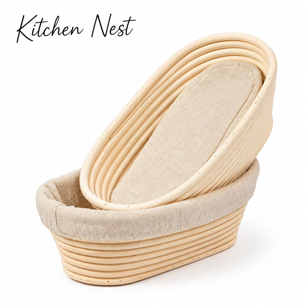 Natural Rattan Bread Proofing Basket – Sourdough Banneton Dough Fermentation Bowl