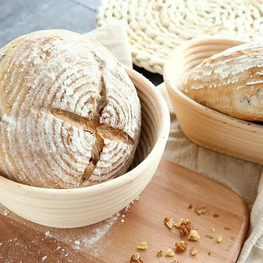 Natural Rattan Bread Proofing Basket – Sourdough Banneton Dough Fermentation Bowl
