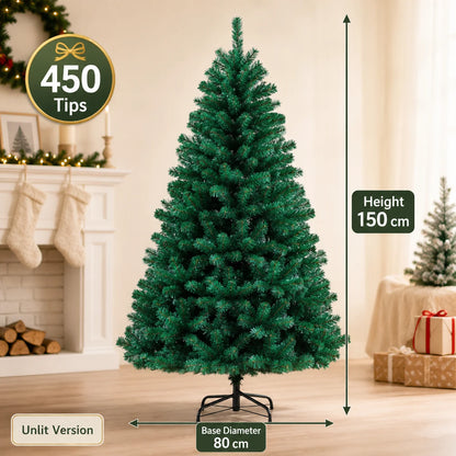 Artificial Christmas Tree with LED Lights – Full PVC Branches, 120cm–300cm