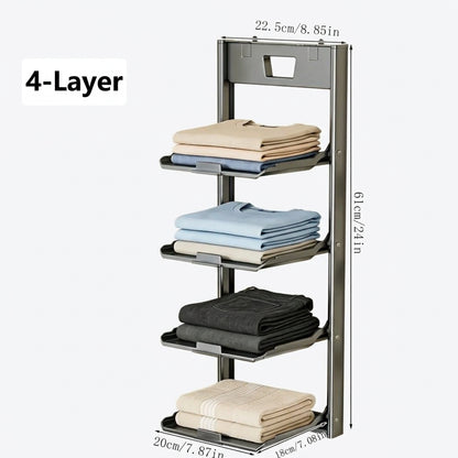 Foldable Wall-Mounted Storage Rack – Multi-Tier Aluminium Bathroom & Kitchen Organiser