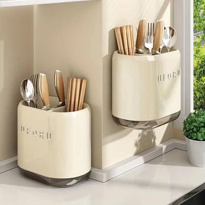 Wall-Mounted Kitchen Utensil Holder – Space-Saving Chopstick & Cutlery Organiser