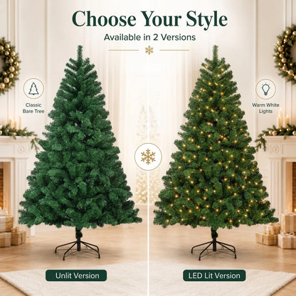 Artificial Christmas Tree with LED Lights – Full PVC Branches, 120cm–300cm