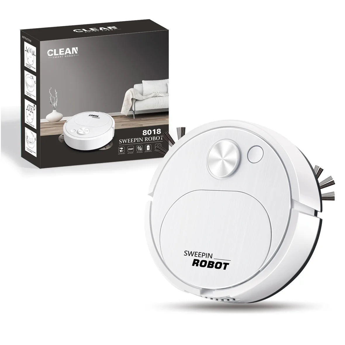 3-in-1 USB Rechargeable Robot Vacuum Cleaner – Sweeping & Mopping