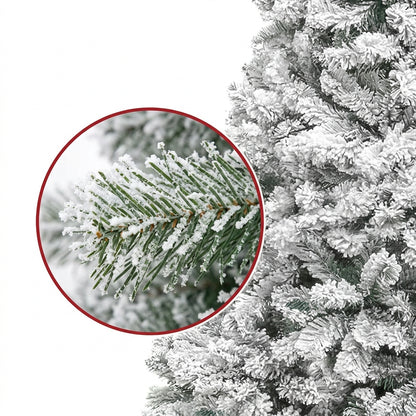 Snowy Flocked Artificial Christmas Tree – Realistic Frosted PVC Pine