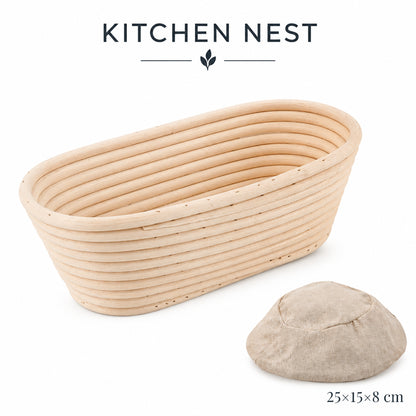 Natural Rattan Bread Proofing Basket – Sourdough Banneton Dough Fermentation Bowl
