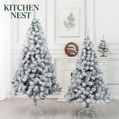Snowy Flocked Artificial Christmas Tree – Realistic Frosted PVC Pine